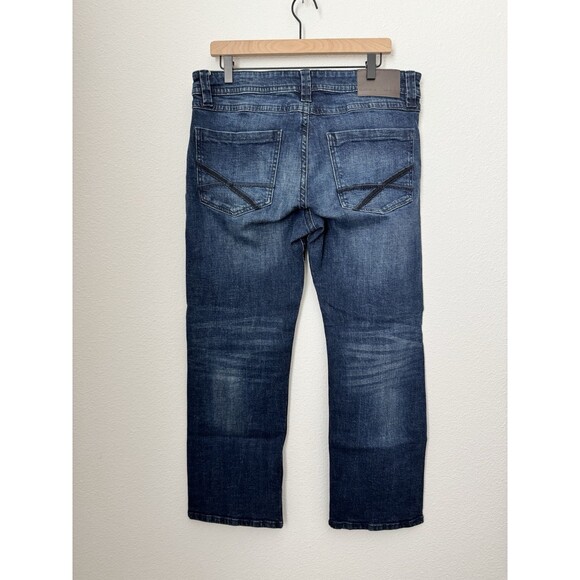 TK Axel Men’s Slim Boot Cut Jeans Dark Wash Pockets  Mid Rise Size 34x30 - Picture 2 of 12